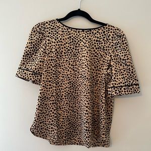NWT Loft- leopard polka dot blouse